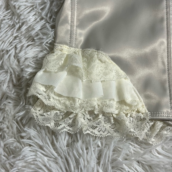 💔SOLD💔SUGAR THRILLZ Love Letters Satin Lace Corset Bustier Top Lingerie White 1X - Picture 5 of 7